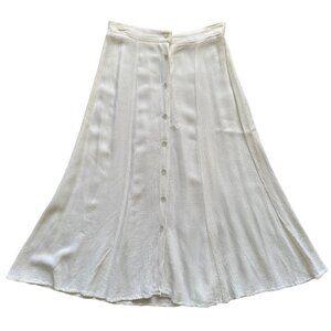 Petite Sophisticate Womens white crepe decorative button-downpanel skirt Size Sm
